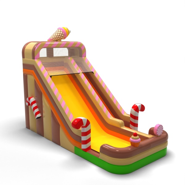 Toboggan gonflable agrandi sur le thème des bonbons