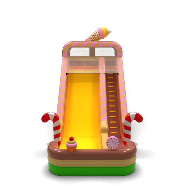 Toboggan gonflable agrandi sur le thème des bonbons