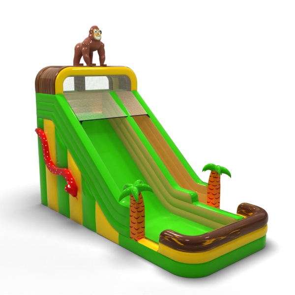 Toboggan gonflable agrandi sur le thème de la jungle