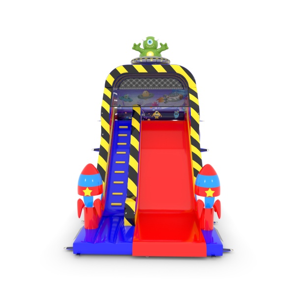 Toboggan gonflable sur le thème spatial