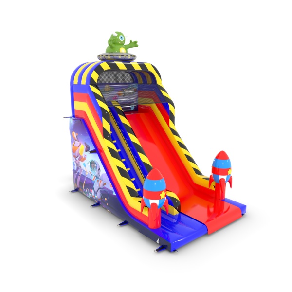 Toboggan gonflable sur le thème spatial