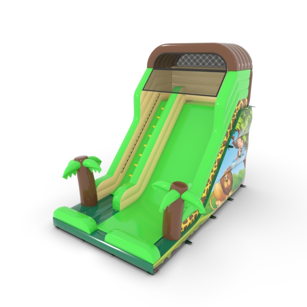 Toboggan gonflable avec imprimé jungle avec boudins latéraux