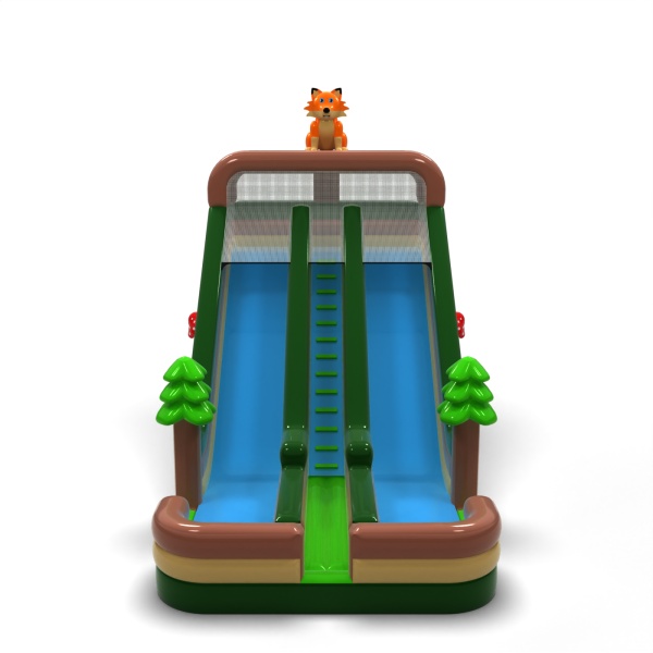Toboggan gonflable agrandi double sur le thème de la forêt