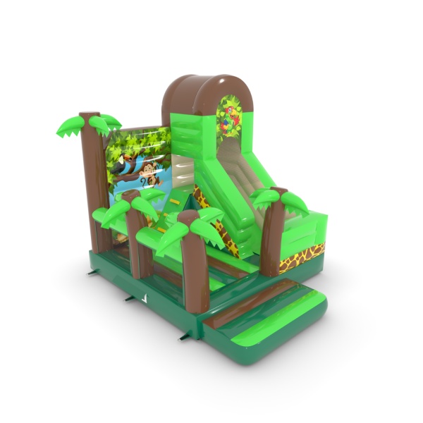Gonflable avec toboggan combo - jungle