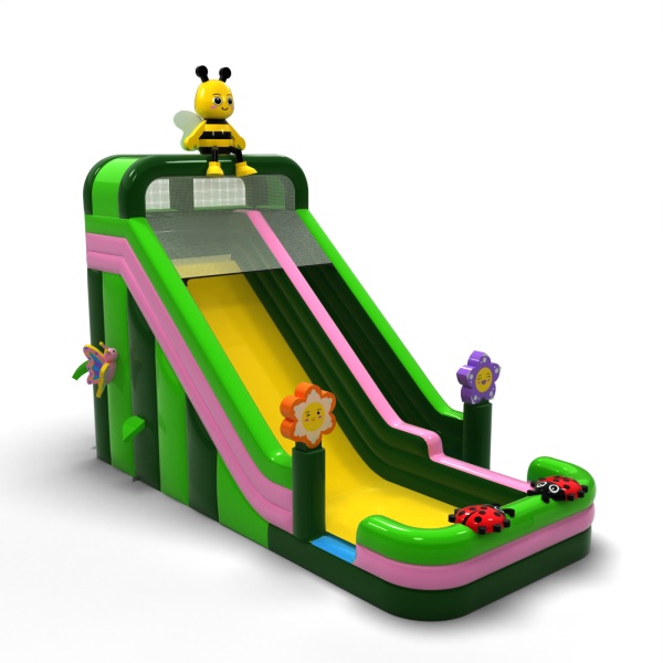 Toboggan gonflable agrandi sur le thème du printemps