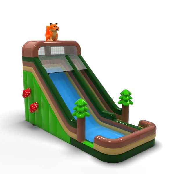 Toboggan gonflable agrandi sur le thème de la forêt