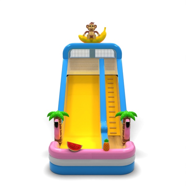 Toboggan gonflable agrandi sur le thème hawaïen