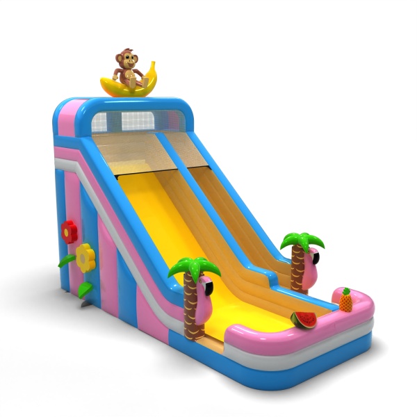 Toboggan gonflable agrandi sur le thème hawaïen