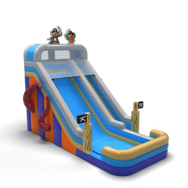 Toboggan gonflable agrandi sur le thème des pirates