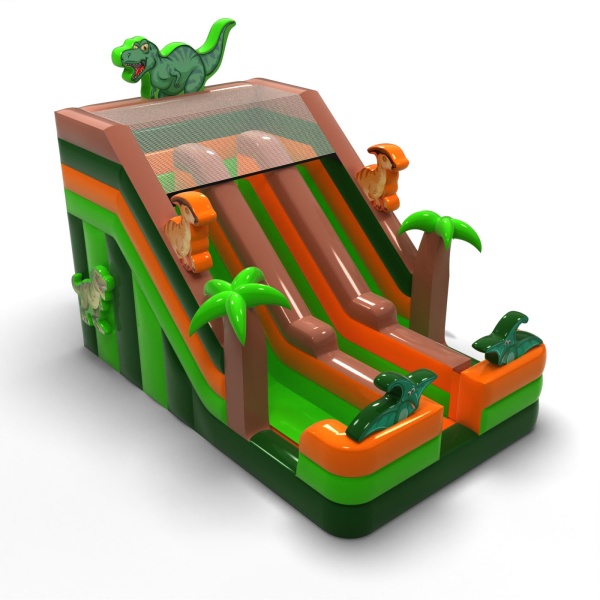 Double toboggan à thème dinosaures mini