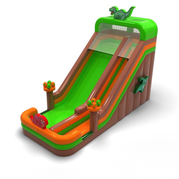 Toboggan gonflable agrandi sur le thème des dinosaures