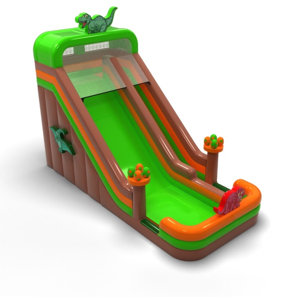 Toboggan gonflable agrandi sur le thème des dinosaures