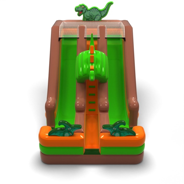 Double toboggan à thème dinosaures