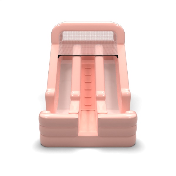 Toboggan gonflable double mini - rose pastel