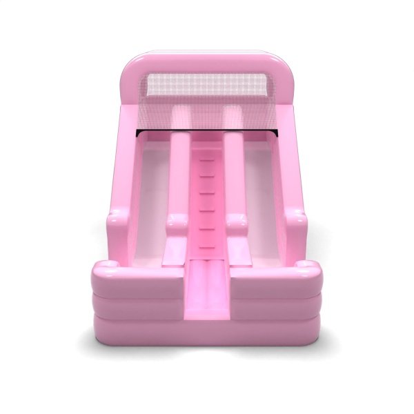Toboggan gonflable double mini - rose poudré