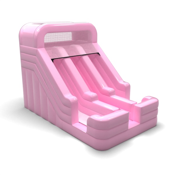 Toboggan gonflable double mini - rose poudré