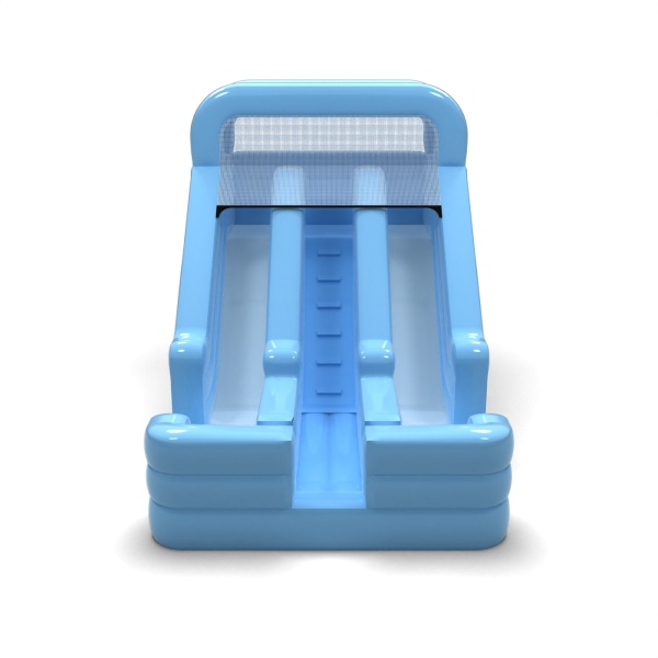 Toboggan gonflable double mini - bleu pastel