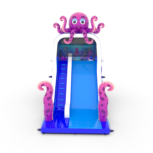 Toboggan gonflable Pieuvre avec imprimé marin
