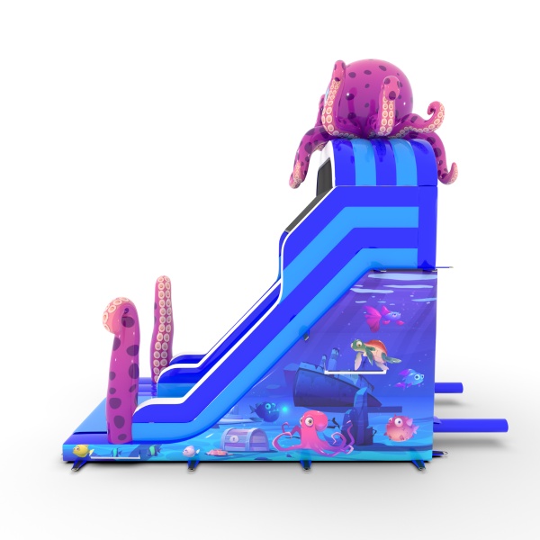 Toboggan gonflable Pieuvre avec imprimé marin