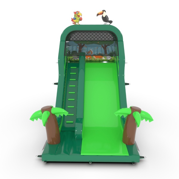 Toboggan gonflable avec imprimé sur le thème de la jungle