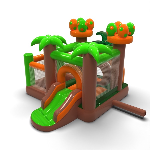 Petit château gonflable avec piscine à balles sèche pour enfants - Dino