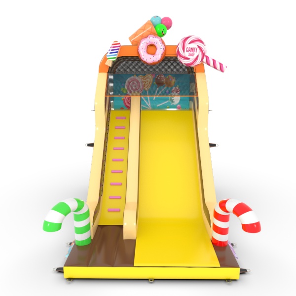 Toboggan gonflable avec imprimé sur le thème des bonbons