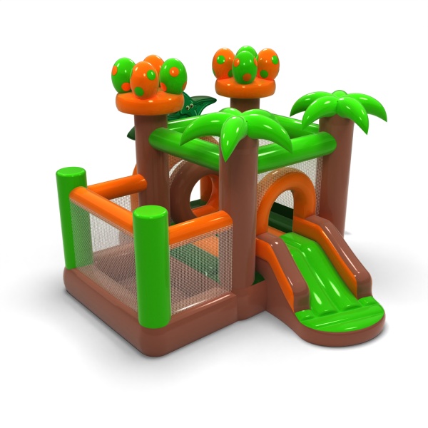 Petit château gonflable avec piscine à balles sèche pour enfants - Dino