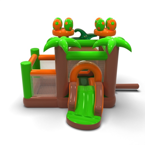 Petit château gonflable avec piscine à balles sèche pour enfants - Dino