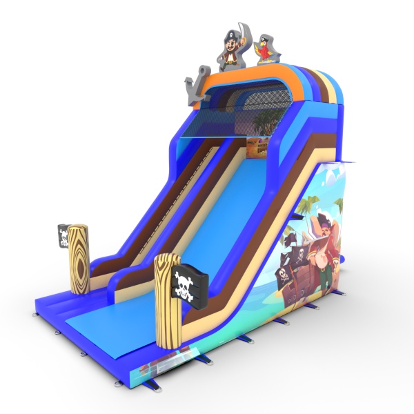 Toboggan gonflable avec imprimé sur le thème des pirates