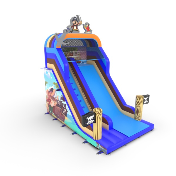 Toboggan gonflable avec imprimé sur le thème des pirates