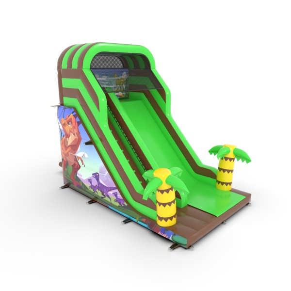 Toboggan gonflable avec imprimé sur le thème dino
