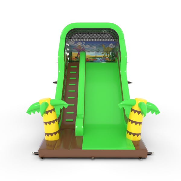 Toboggan gonflable avec imprimé sur le thème dino