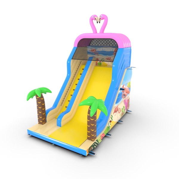 Toboggan gonflable avec imprimé hawaïen