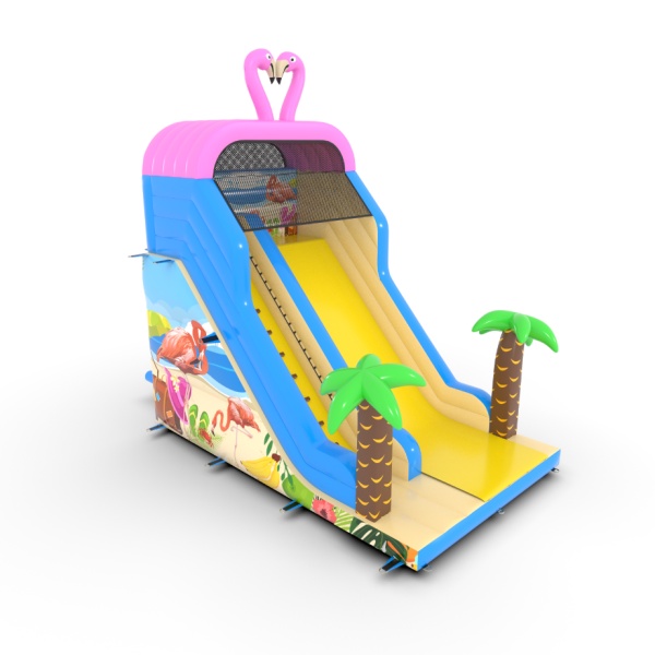 Toboggan gonflable avec imprimé hawaïen