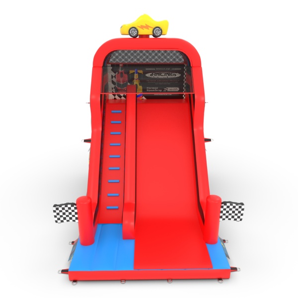 Toboggan gonflable avec imprimé sur le thème des voitures