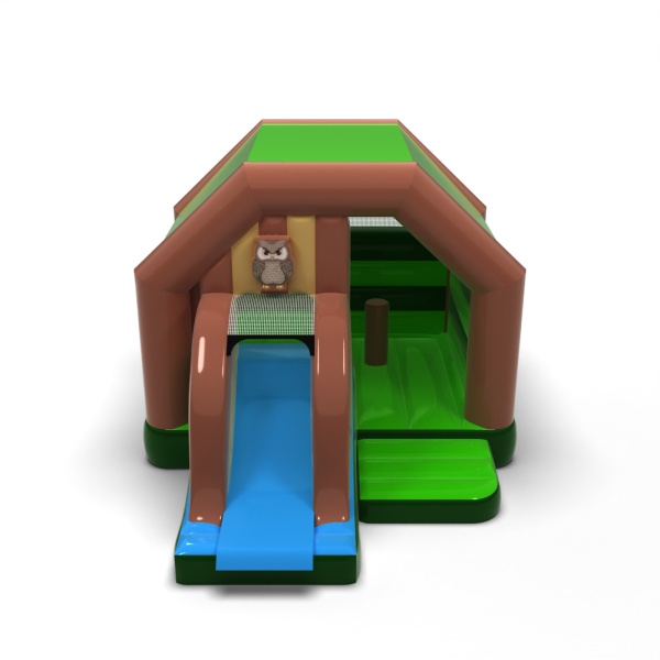 Maison forestière - gonflable avec toboggan
