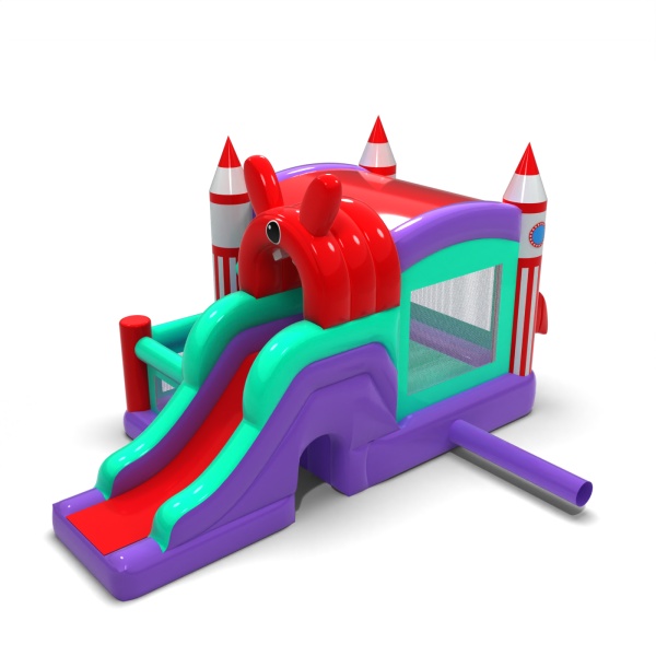 Château gonflable combo avec le thème de l'espace