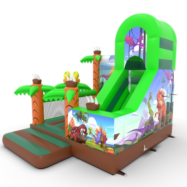Gonflable avec toboggan combo avec imprimé Dino