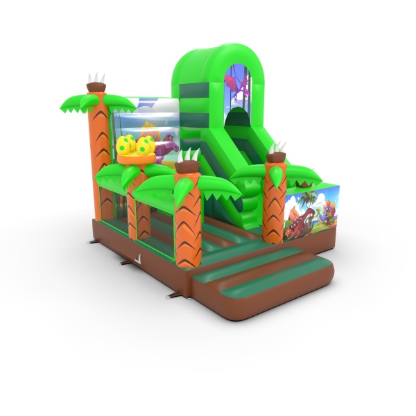 Gonflable avec toboggan combo avec imprimé Dino
