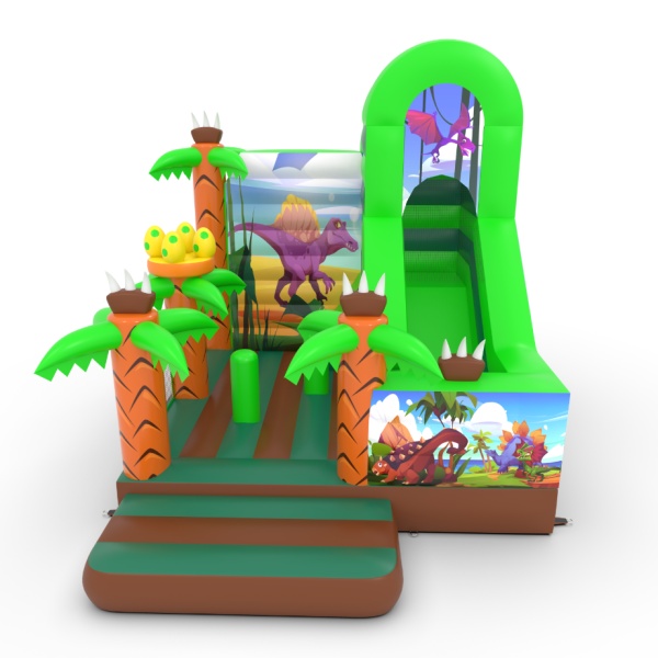 Gonflable avec toboggan combo avec imprimé Dino