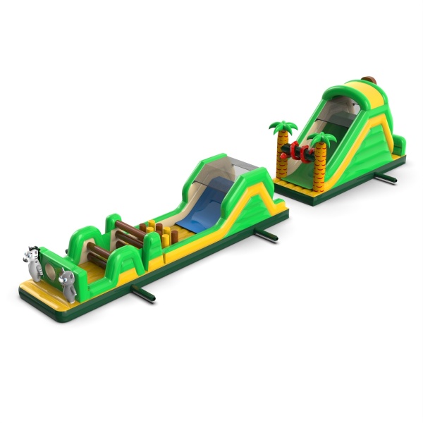 Parcours d'obstacles gonflable Jungle - 20 m