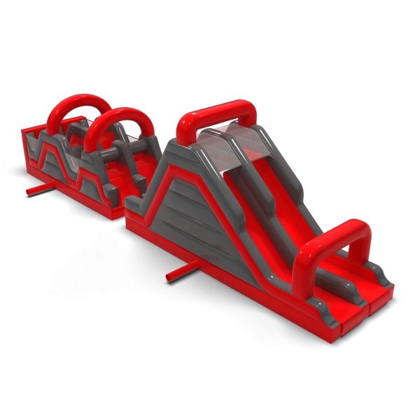 Parcours d'obstacles gonflable Rouge - 15 m