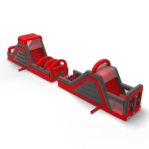 Parcours d'obstacles gonflable CrashKader Rouge - 22,5 m