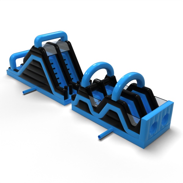 Parcours d'obstacles gonflable Race Bleu - 15 m