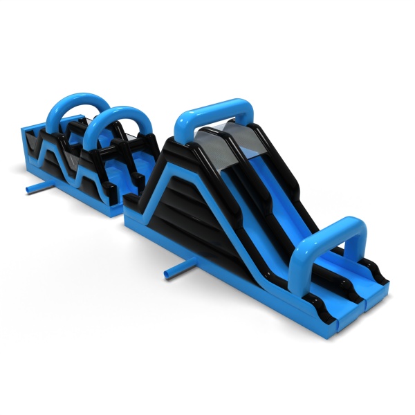 Parcours d'obstacles gonflable Race Bleu - 15 m
