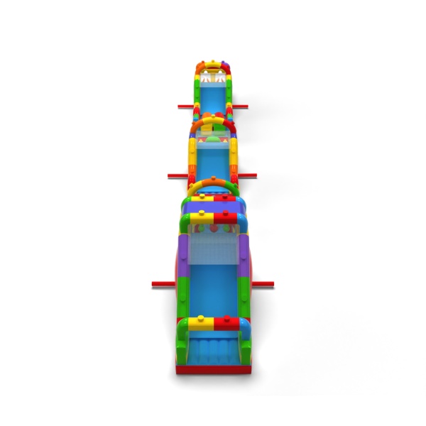 Parcours d'obstacles gonflable Blocs colorés - 30 m
