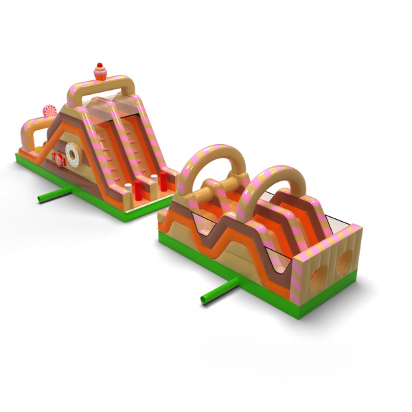Parcours d'obstacles gonflable Bonbons - 15 m