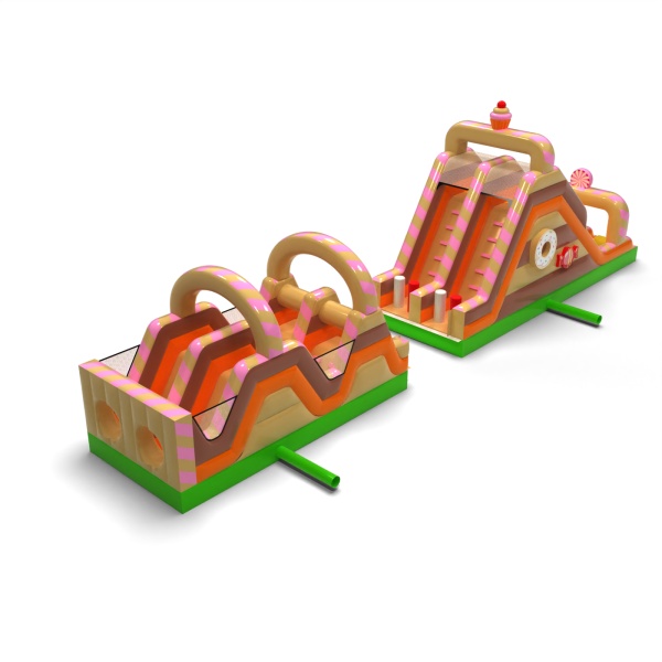 Parcours d'obstacles gonflable Bonbons - 15 m
