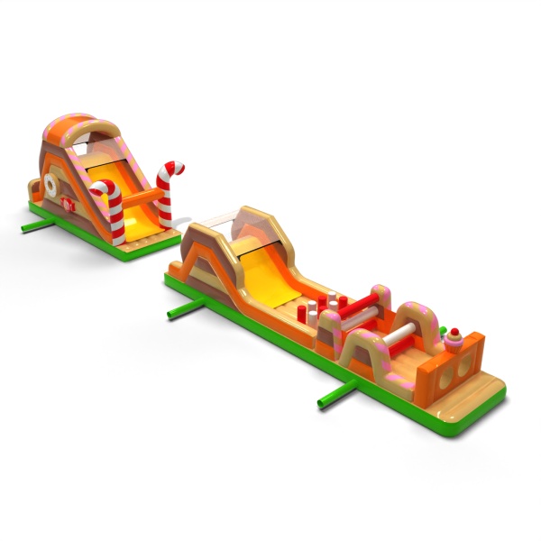 Parcours d'obstacles gonflable Bonbons - 20 m