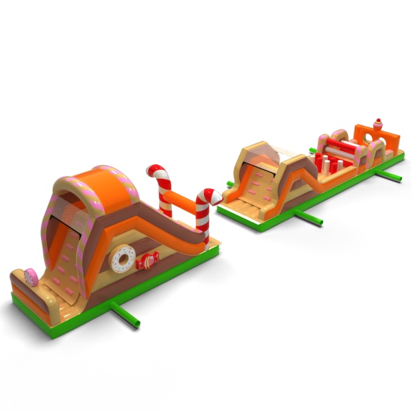 Parcours d'obstacles gonflable Bonbons - 20 m